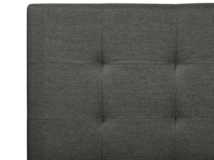 Bed with Storage Drawers Fabric 160 x 200 cm (EU King Size) Dark Grey Nancy