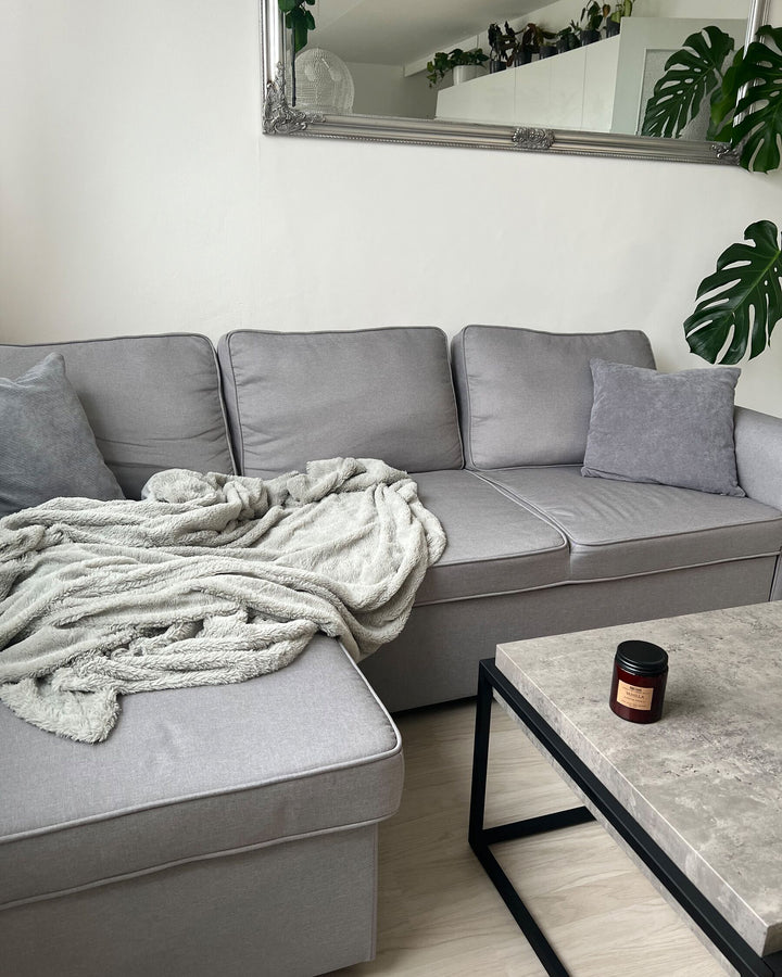 Nesna Right Hand Fabric Corner Sofa Bed with Storage Grey