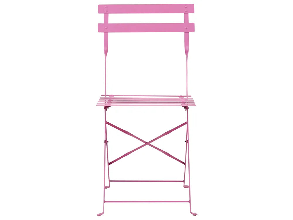 Bistro Set Folding Metal Pink Rosa