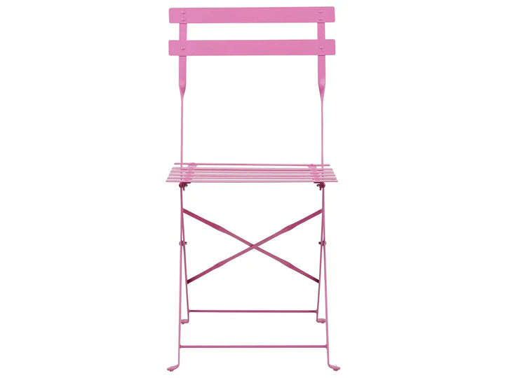 Bistro Set Folding Metal Pink Rosa