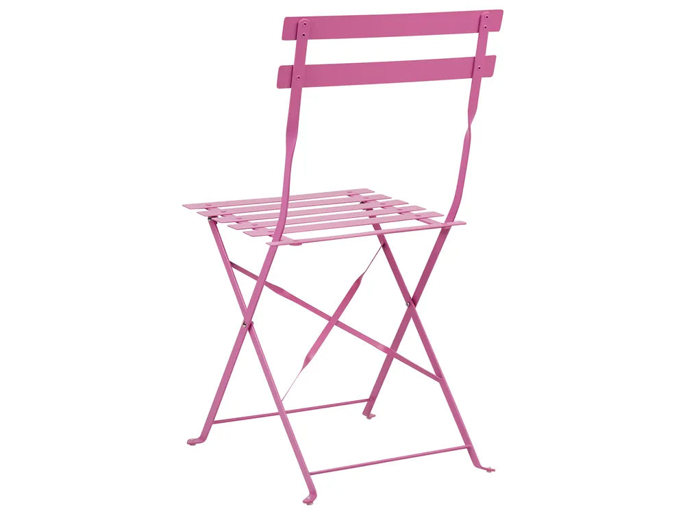 Bistro Set Folding Metal Pink Rosa