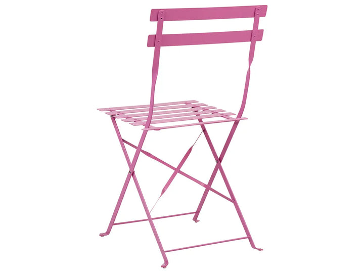Bistro Set Folding Metal Pink Rosa
