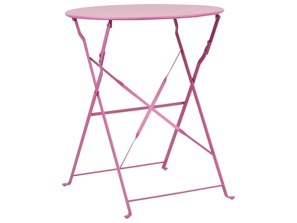 Bistro Set Folding Metal Pink Rosa