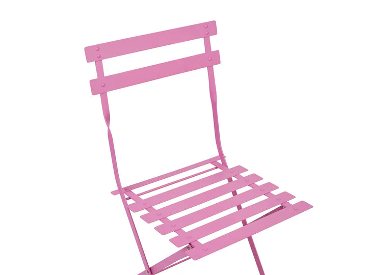 Bistro Set Folding Metal Pink Rosa