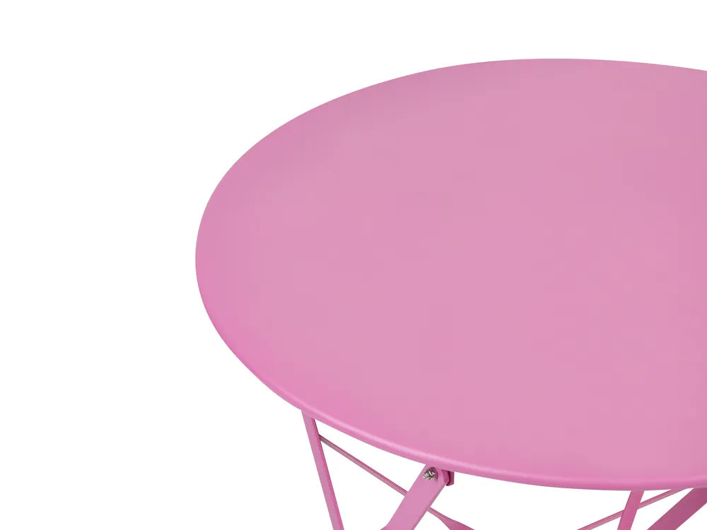 Bistro Set Folding Metal Pink Rosa