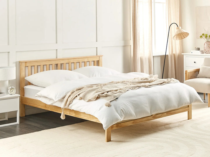 Bed Pine Wood 140 x 200 cm (EU Double) Light Brown Carol