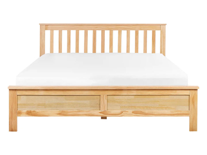 Bed Pine Wood 140 x 200 cm (EU Double) Light Brown Carol