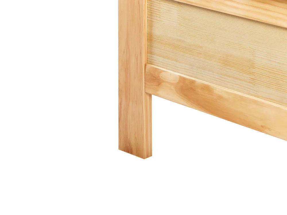 Bed Pine Wood 180 x 200 cm (EU Super King) Light Brown Carol