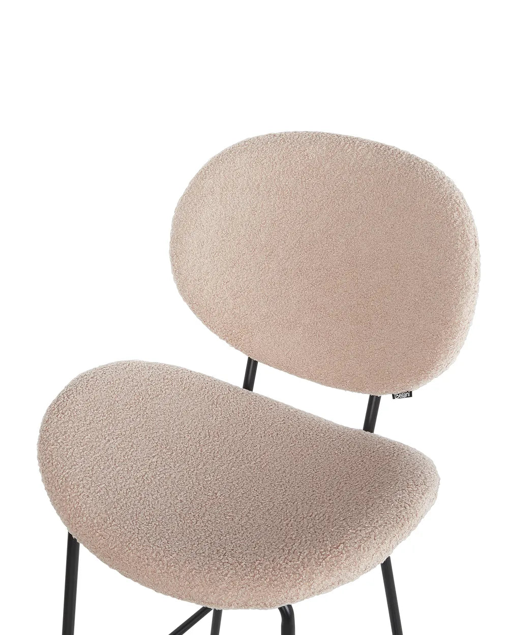 Set of 2 Bar Chairs Boucle Light Beige Comfortable Footrest Garvio