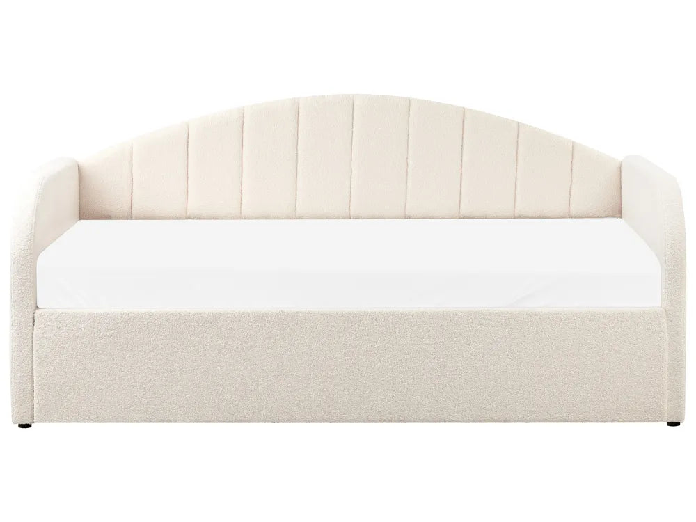 Trundle Bed Boucle Purdy 90 x 200 cm (EU Single) Light Beige