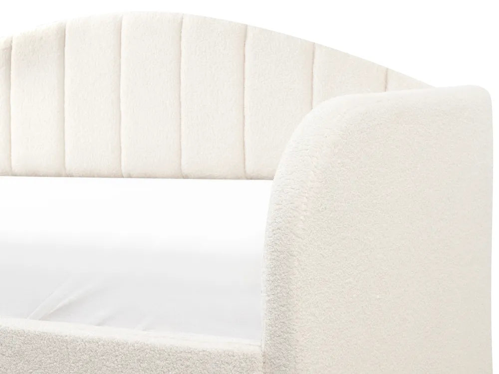 Trundle Bed Boucle Purdy 90 x 200 cm (EU Single) Light Beige