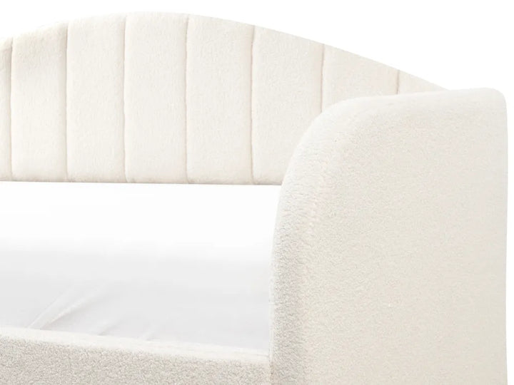 Trundle Bed Boucle Purdy 90 x 200 cm (EU Single) Light Beige