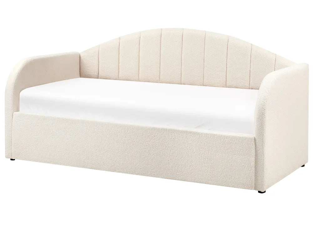 Trundle Bed Boucle Purdy 90 x 200 cm (EU Single) Light Beige