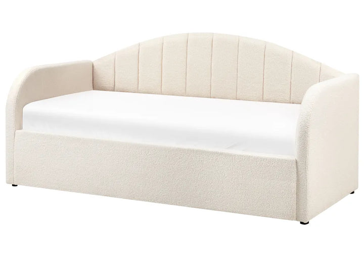 Trundle Bed Boucle Purdy 90 x 200 cm (EU Single) Light Beige