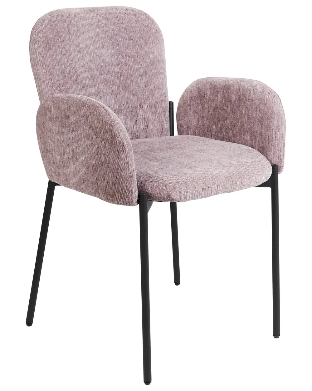 Set of 2 Dining Chairs Fabric Pink Elle