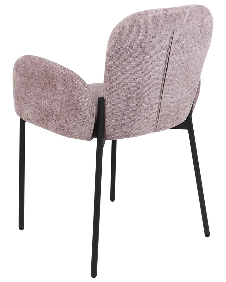 Set of 2 Dining Chairs Fabric Pink Elle