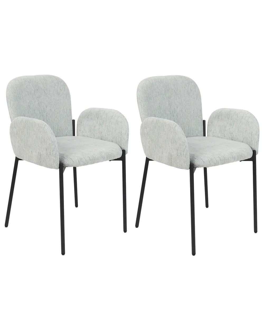 Set of 2 Dining Chairs Fabric Mint Green Elle