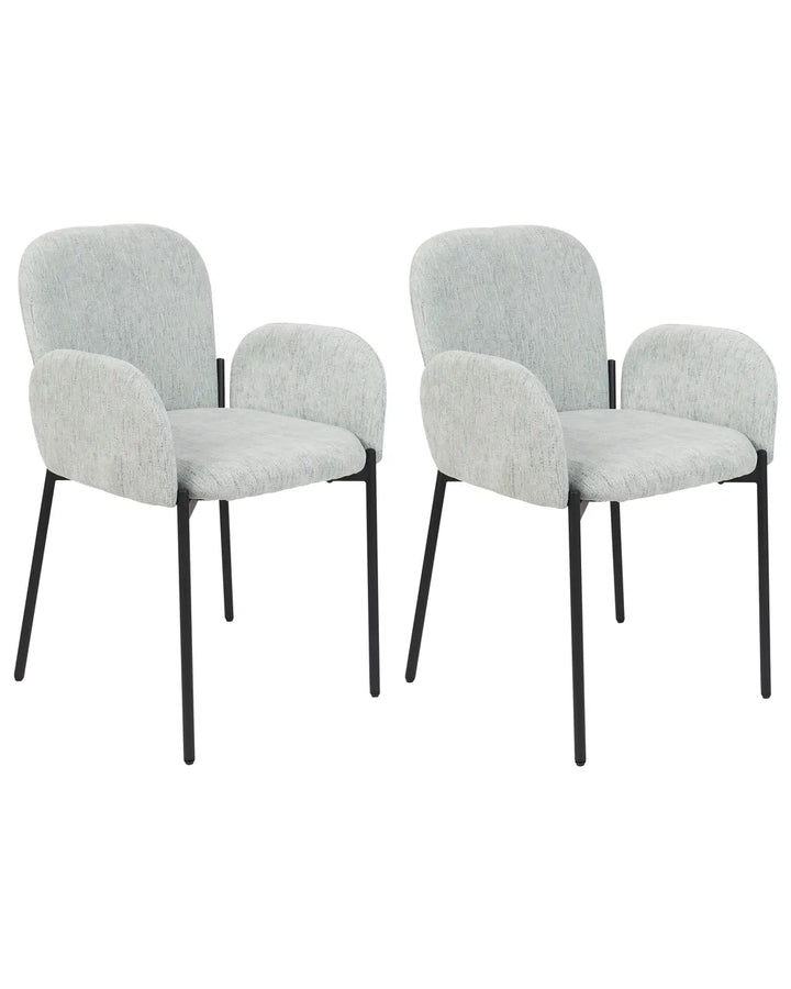 Set of 2 Dining Chairs Fabric Mint Green Elle
