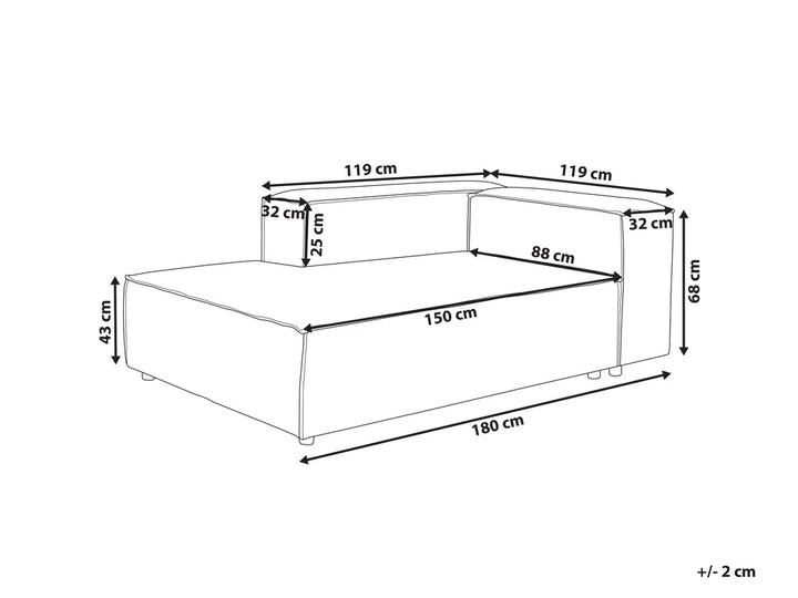 Right-Hand Chaise Lounge Boucle Off-White Oakham