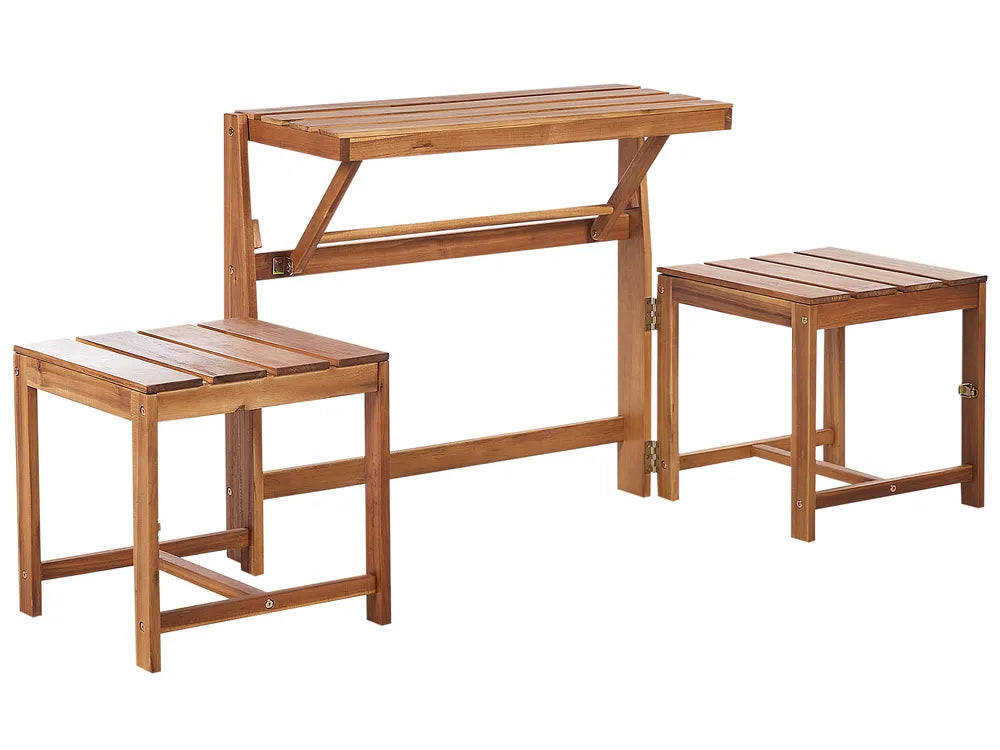 Convertible Garden Bench Bistro Set Acacia Wood Brown Kley