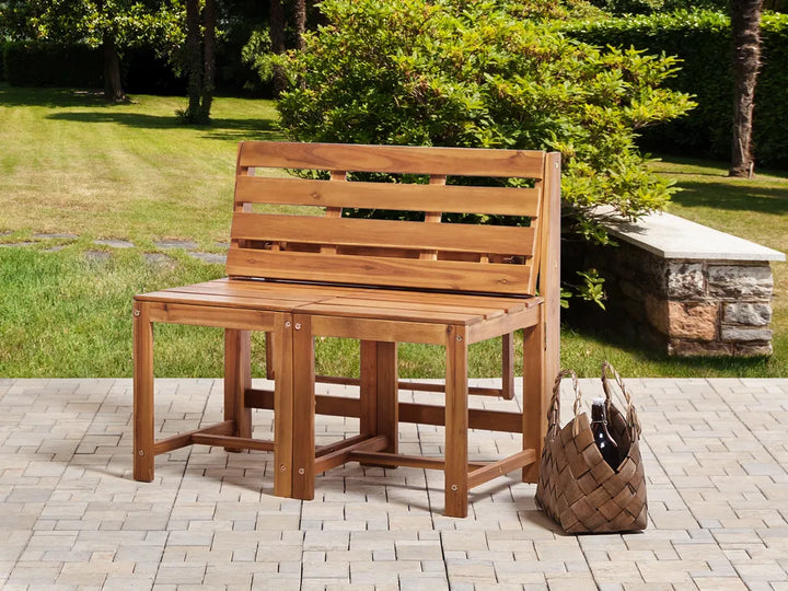 Convertible Garden Bench Bistro Set Acacia Wood Brown Kley