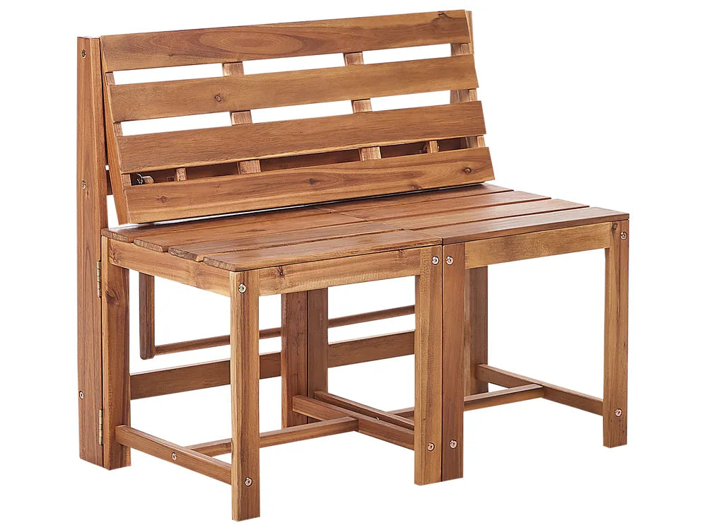 Convertible Garden Bench Bistro Set Acacia Wood Brown Kley