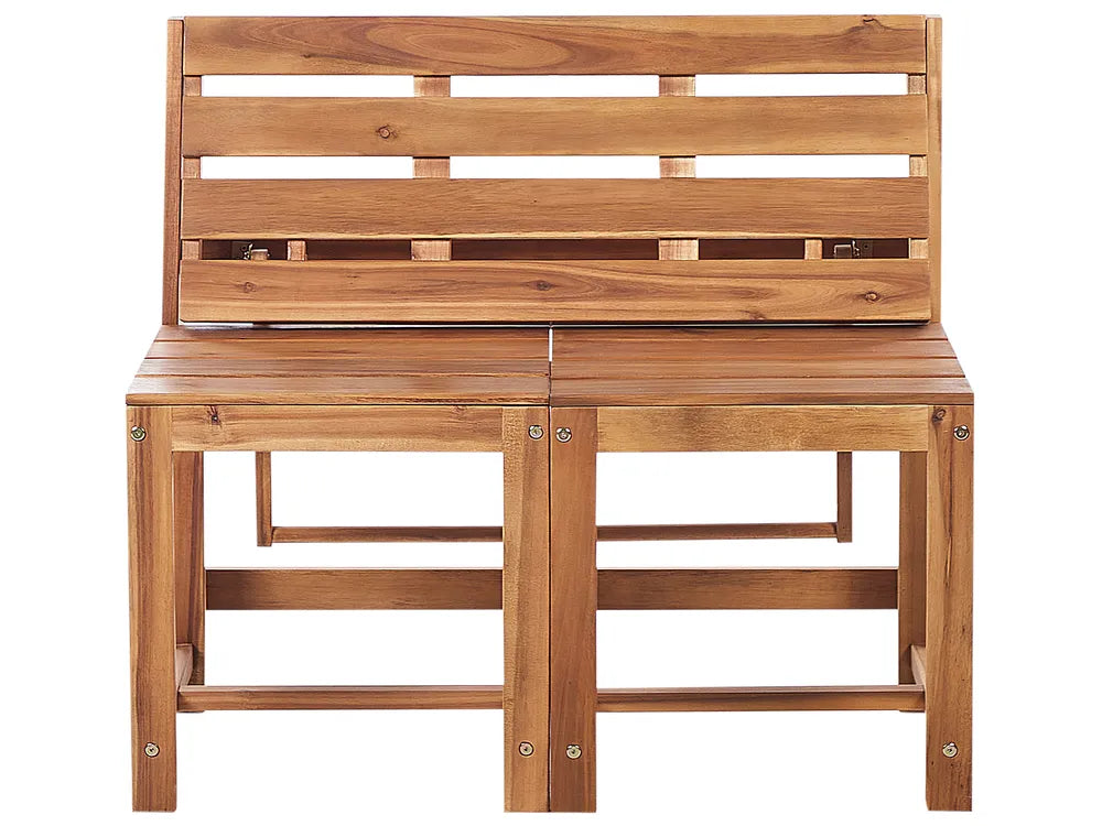 Convertible Garden Bench Bistro Set Acacia Wood Brown Kley