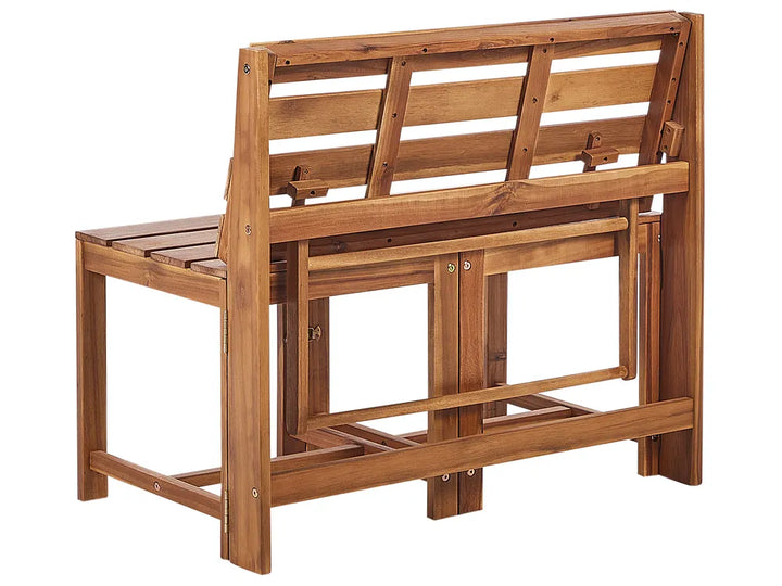 Convertible Garden Bench Bistro Set Acacia Wood Brown Kley