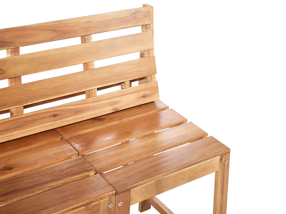 Convertible Garden Bench Bistro Set Acacia Wood Brown Kley