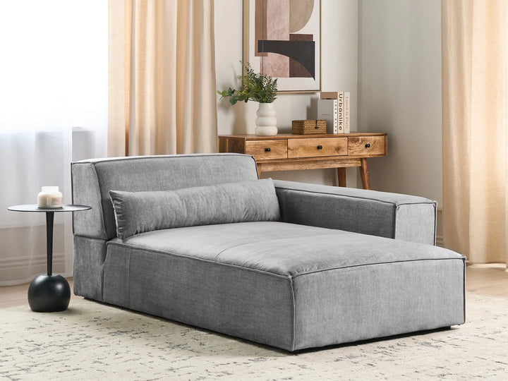 Left-Hand Chaise Lounge Fabric Grey Sonya