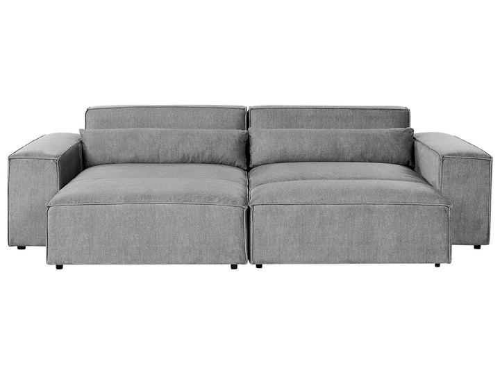 Hellnar Right Hand 2 Seater Modular Fabric Corner Sofa with Ottoman Grey 