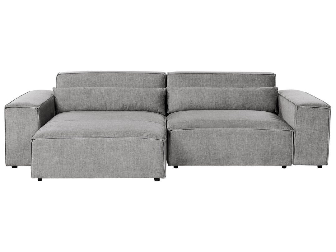 Hellnar Right Hand 2 Seater Modular Fabric Corner Sofa with Ottoman Grey