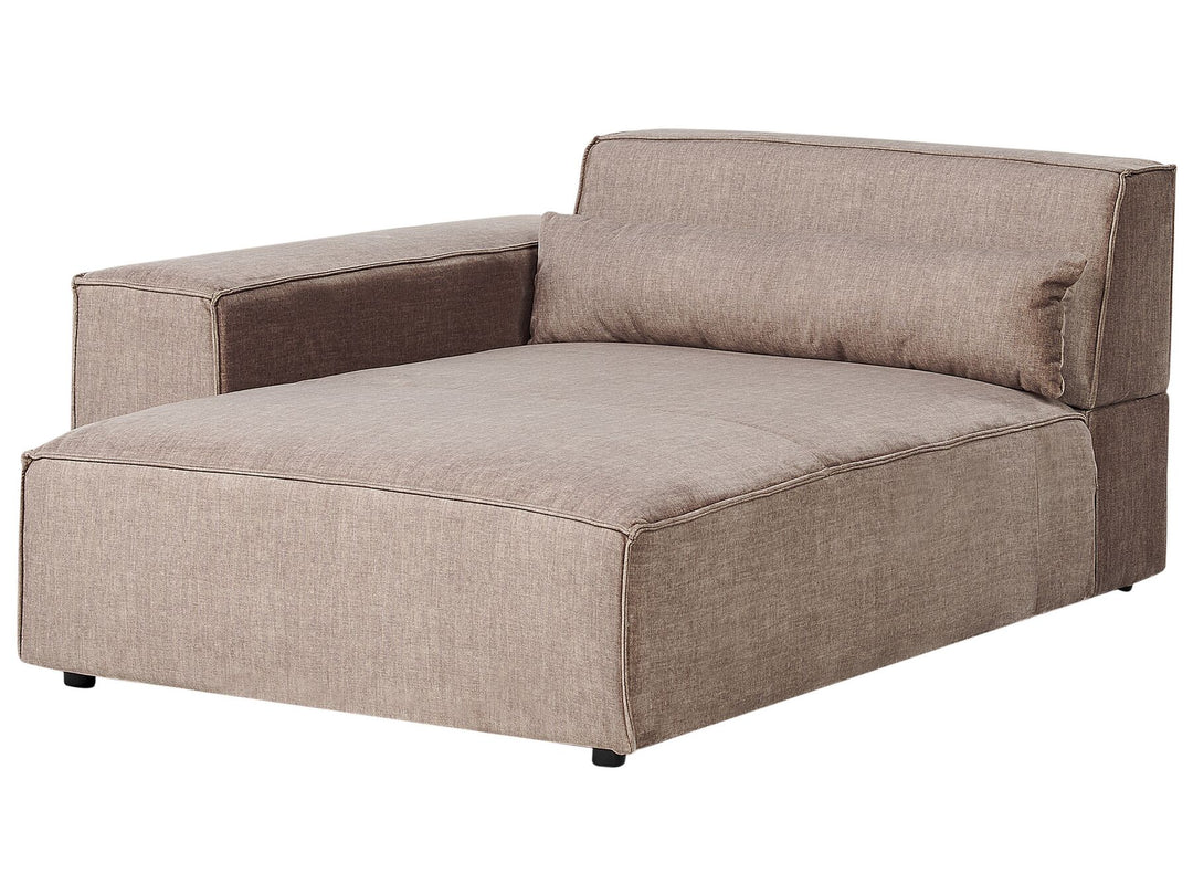 Hellnar Right Hand 2 Seater Modular Fabric Corner Sofa with Ottoman Brown