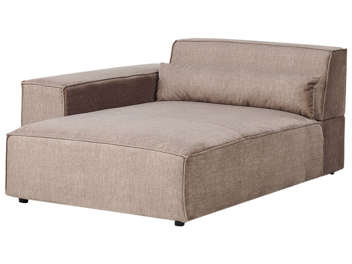 Hellnar Right Hand 2 Seater Modular Fabric Corner Sofa with Ottoman Brown
