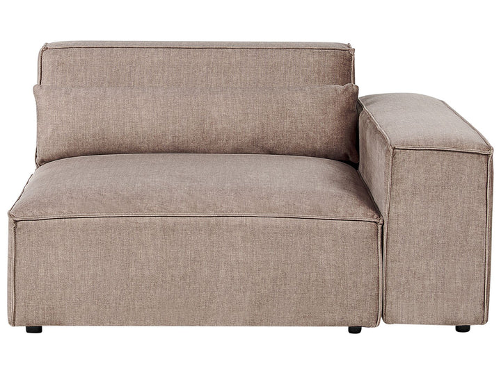 Hellnar Right Hand 2 Seater Modular Fabric Corner Sofa with Ottoman Brown