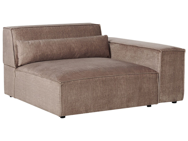 Hellnar Right Hand 2 Seater Modular Fabric Corner Sofa with Ottoman Brown