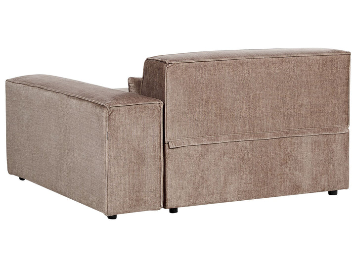 Hellnar Right Hand 2 Seater Modular Fabric Corner Sofa with Ottoman Brown