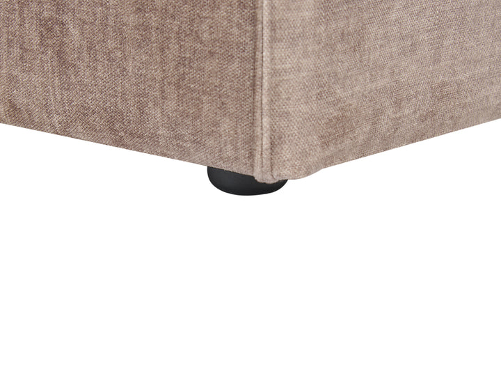 Hellnar Right Hand 2 Seater Modular Fabric Corner Sofa with Ottoman Brown