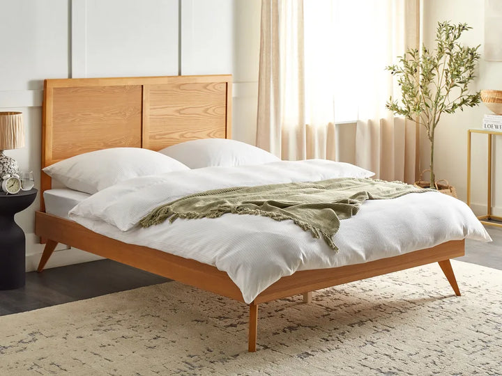 Bed 160 x 200 cm (EU King Size) Natural Ash Wood Dyl