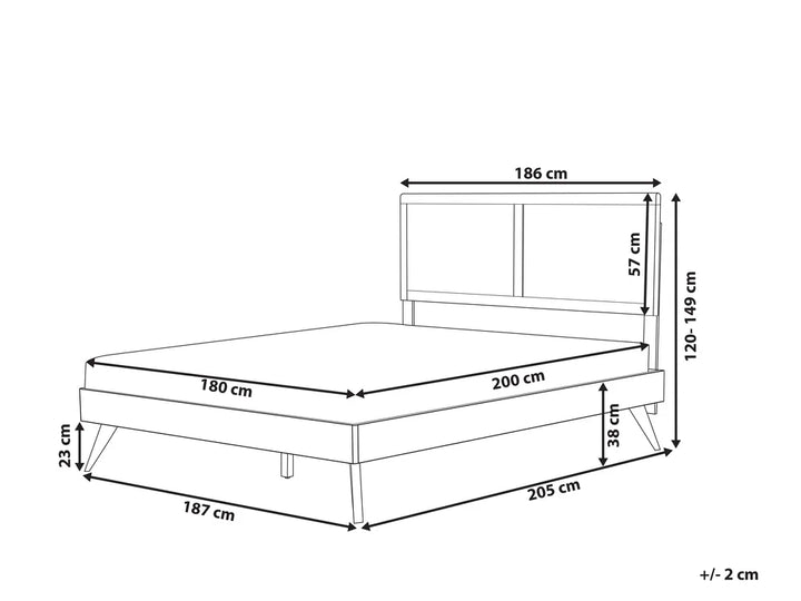 Bed 180 x 200 cm (EU Super King) Natural Ash Wood Dyl