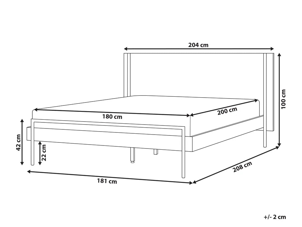 Bed 180 x 200 cm (EU Super King) Dark Ash Wood Dolly
