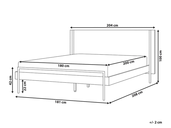 Bed 180 x 200 cm (EU Super King) Dark Ash Wood Dolly