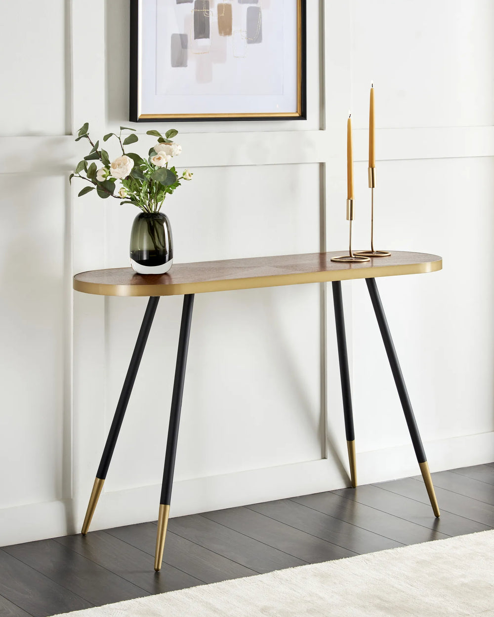 Console Table Dark Ash Wood Solid Workmanship Rovina
