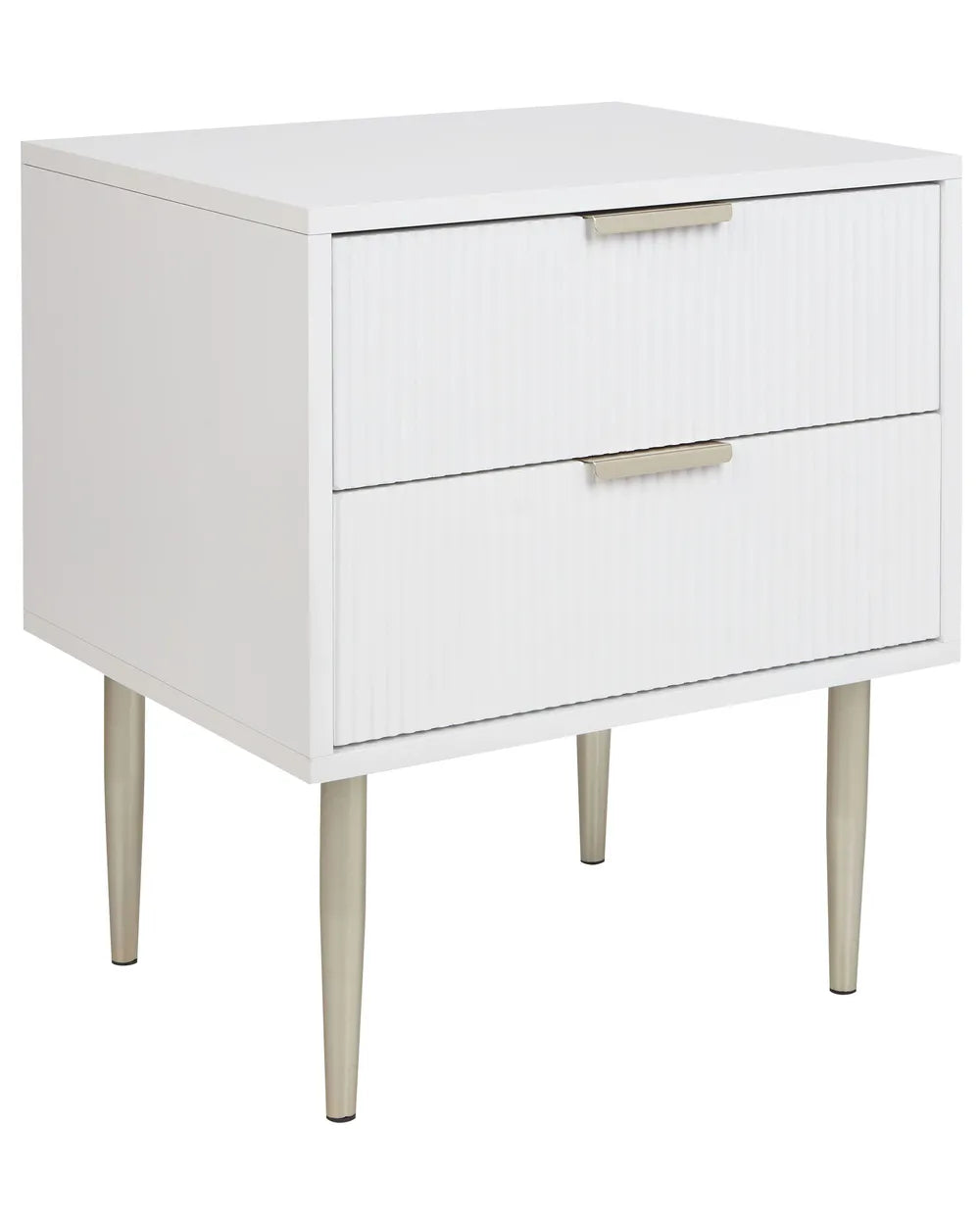 2 Drawer Bedside Table White Yuri