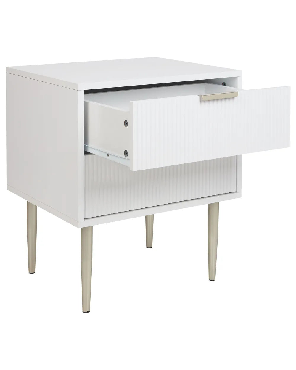 2 Drawer Bedside Table White Yuri