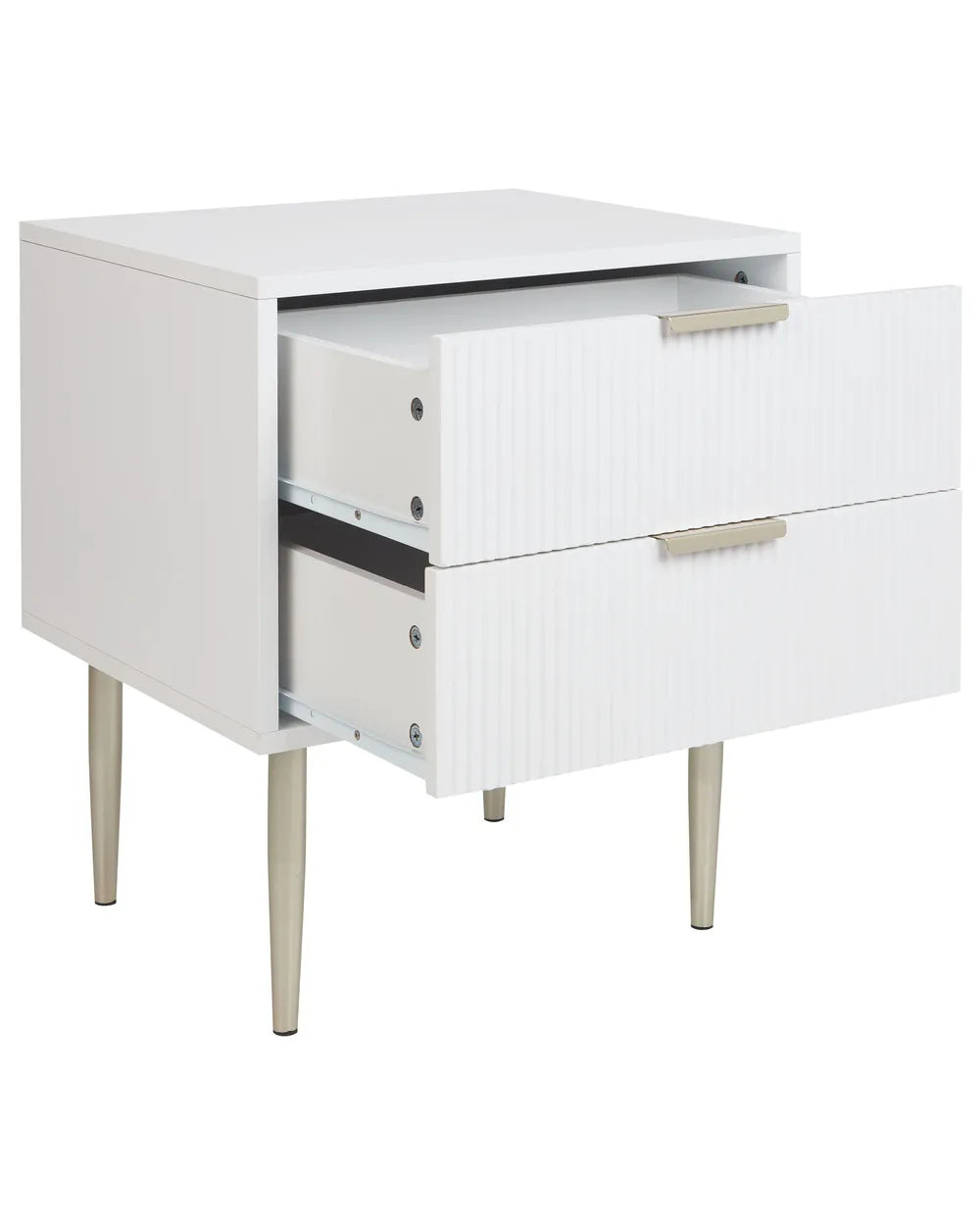 2 Drawer Bedside Table White Yuri