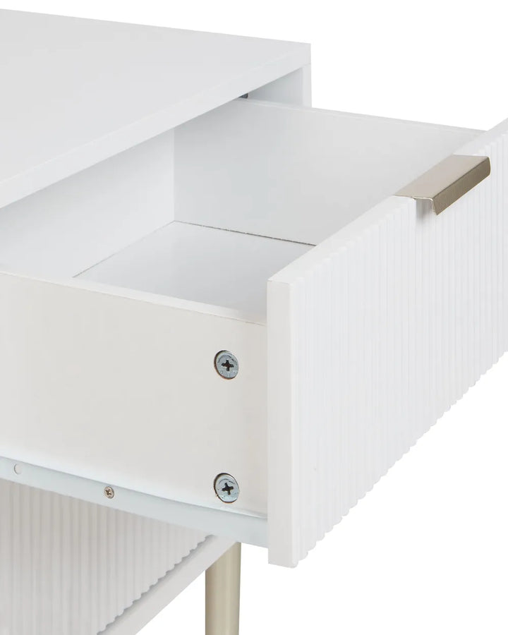 2 Drawer Bedside Table White Yuri
