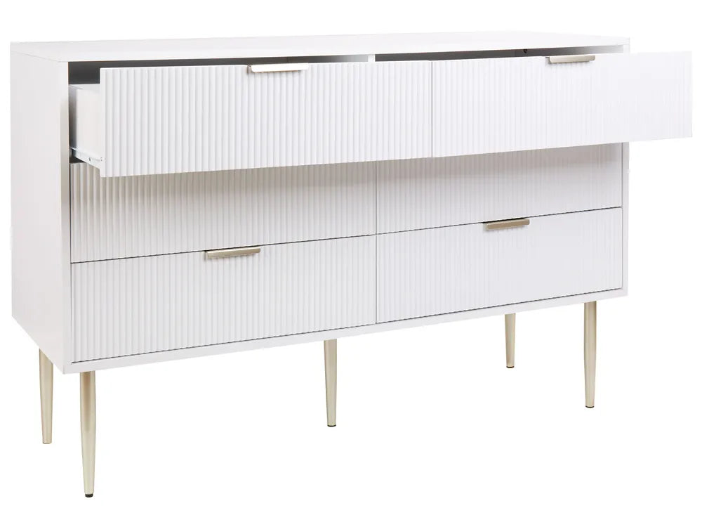 6 Drawer Chest White Functional and Capacious Fervor