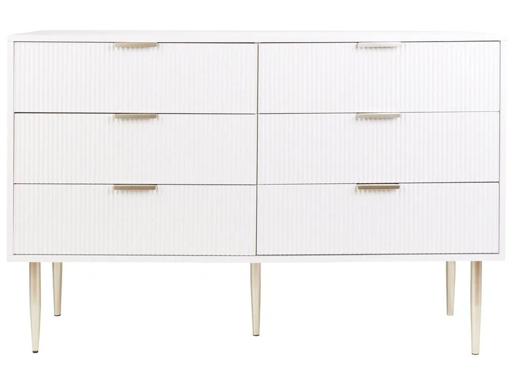 6 Drawer Chest White Functional and Capacious Fervor
