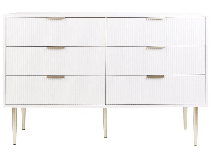 6 Drawer Chest White Functional and Capacious Fervor